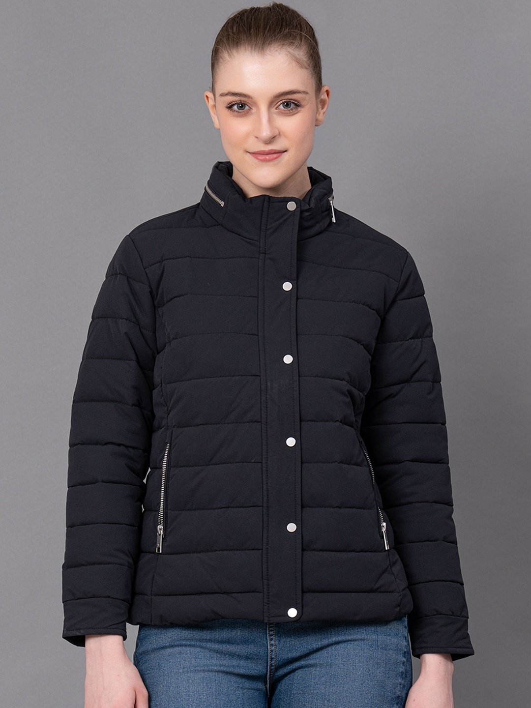 

Red Tape Mock Collar Puffer Jacket, Black