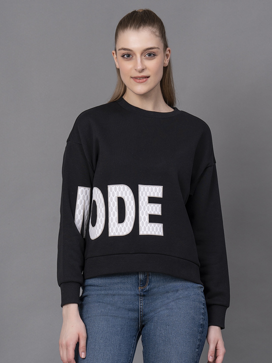 

Red Tape Cotton Fleece Sweatshirt, Black