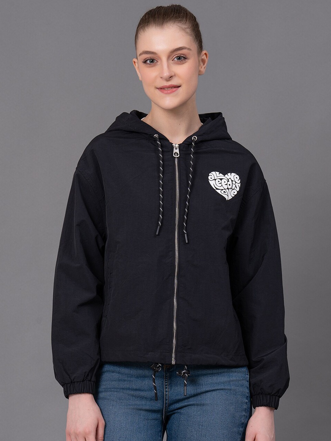 

Red Tape Windcheater Hooded Bomber Jacket, Black