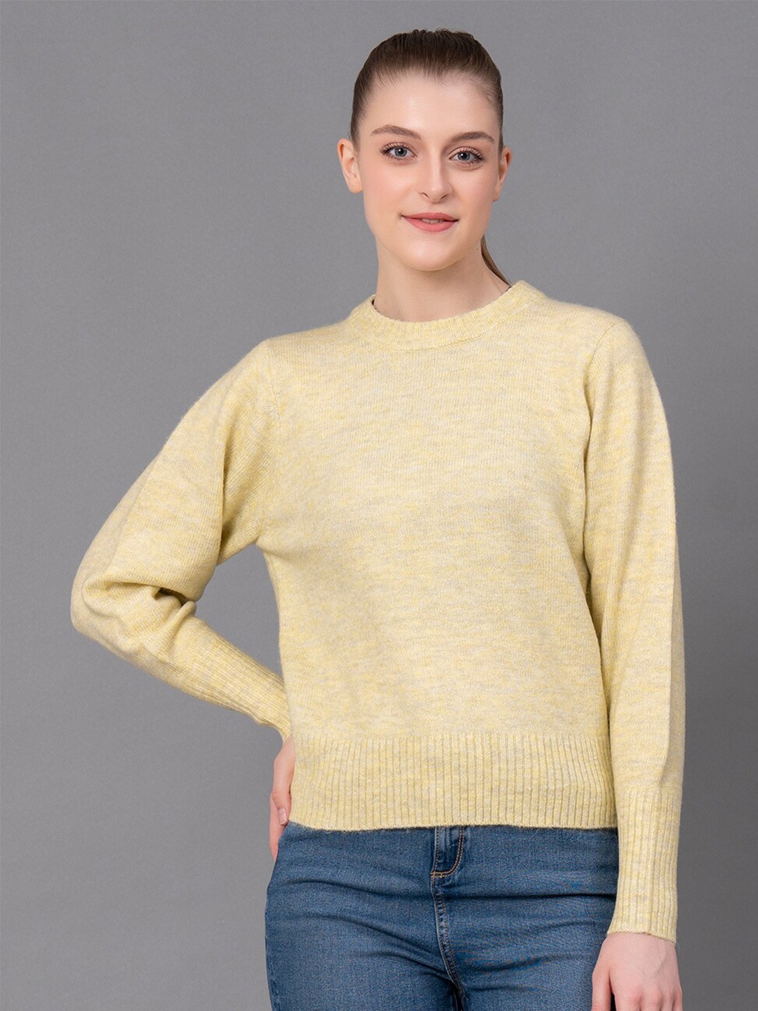 

Red Tape Round Neck Long Sleeves Pullover, Yellow