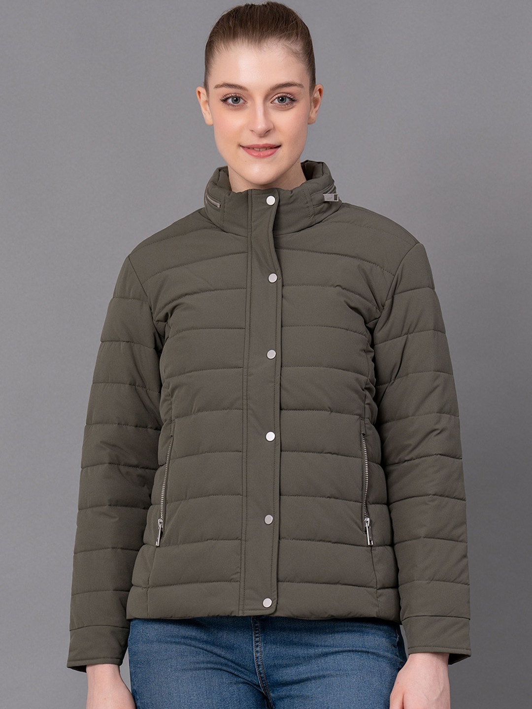 

Red Tape Mock Collar Puffer Jacket, Green