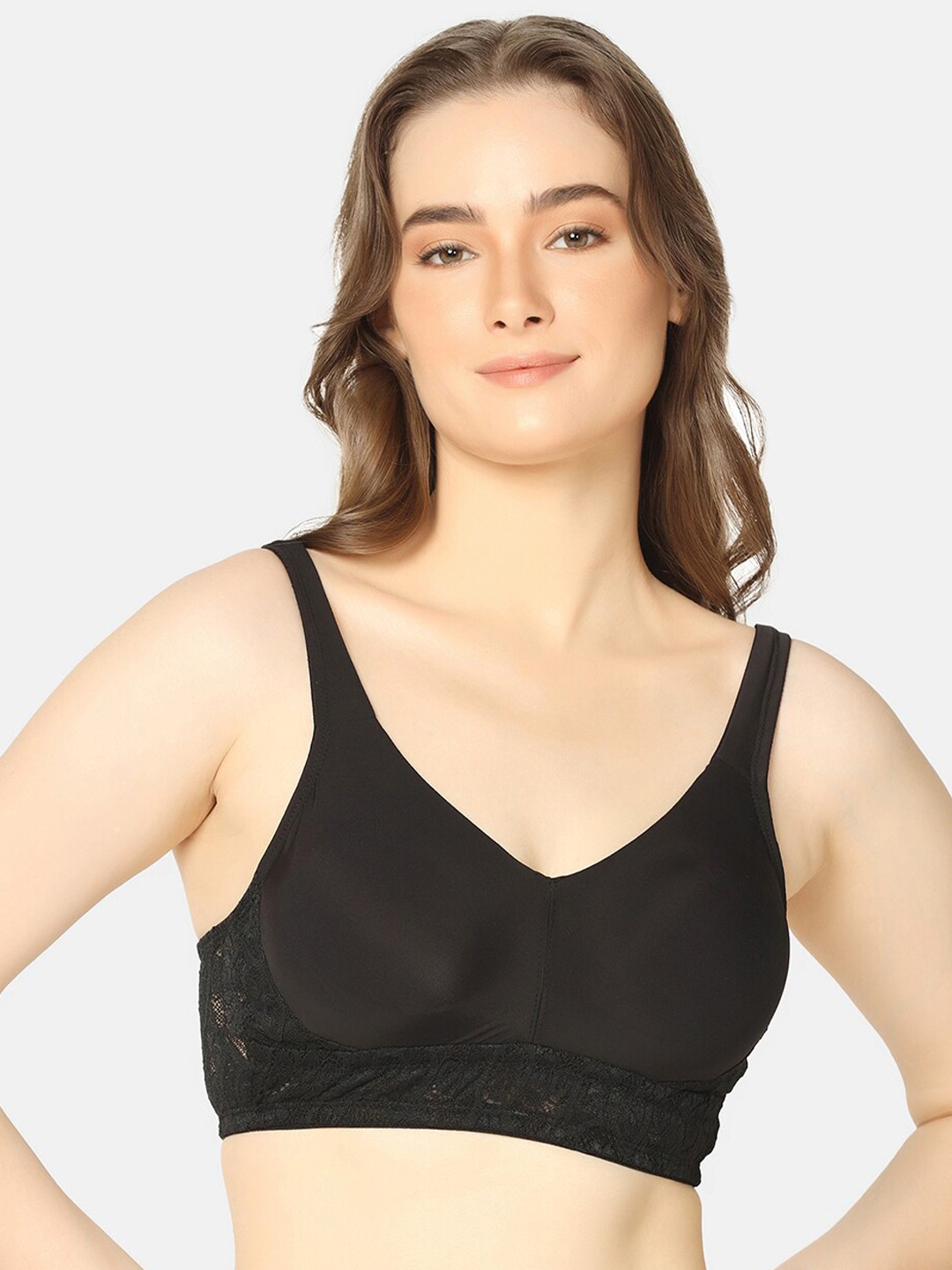 

Curvy Love Full Coverage All Day Comfort No-Sag Bra Everyday Bra, Black