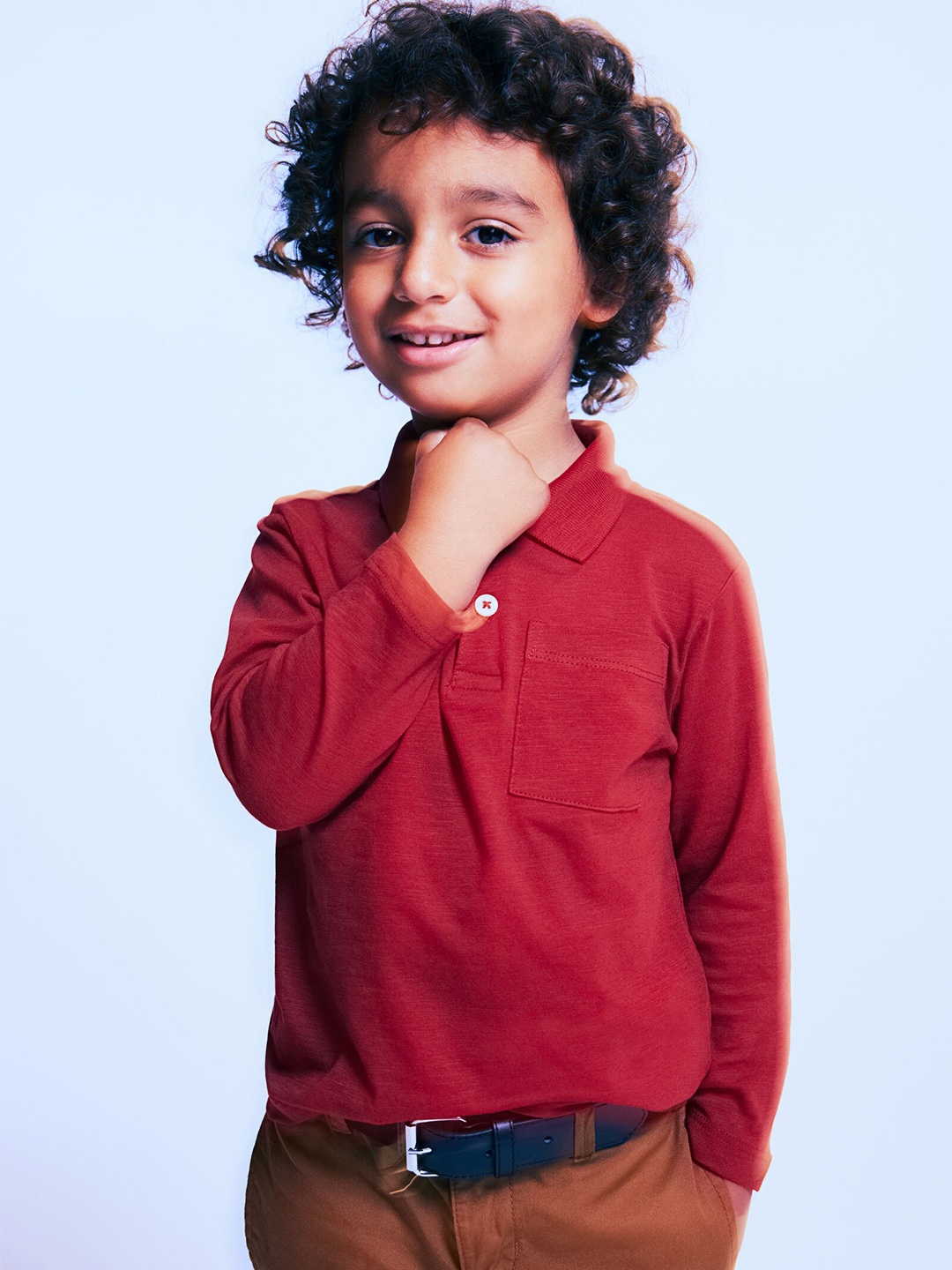 

H&M Boys Pure Cotton Jersey Polo Shirt, Red