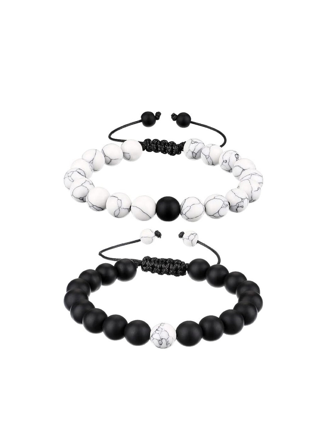 

EL REGALO Unisex Set Of 2 Wraparound Bracelets, White