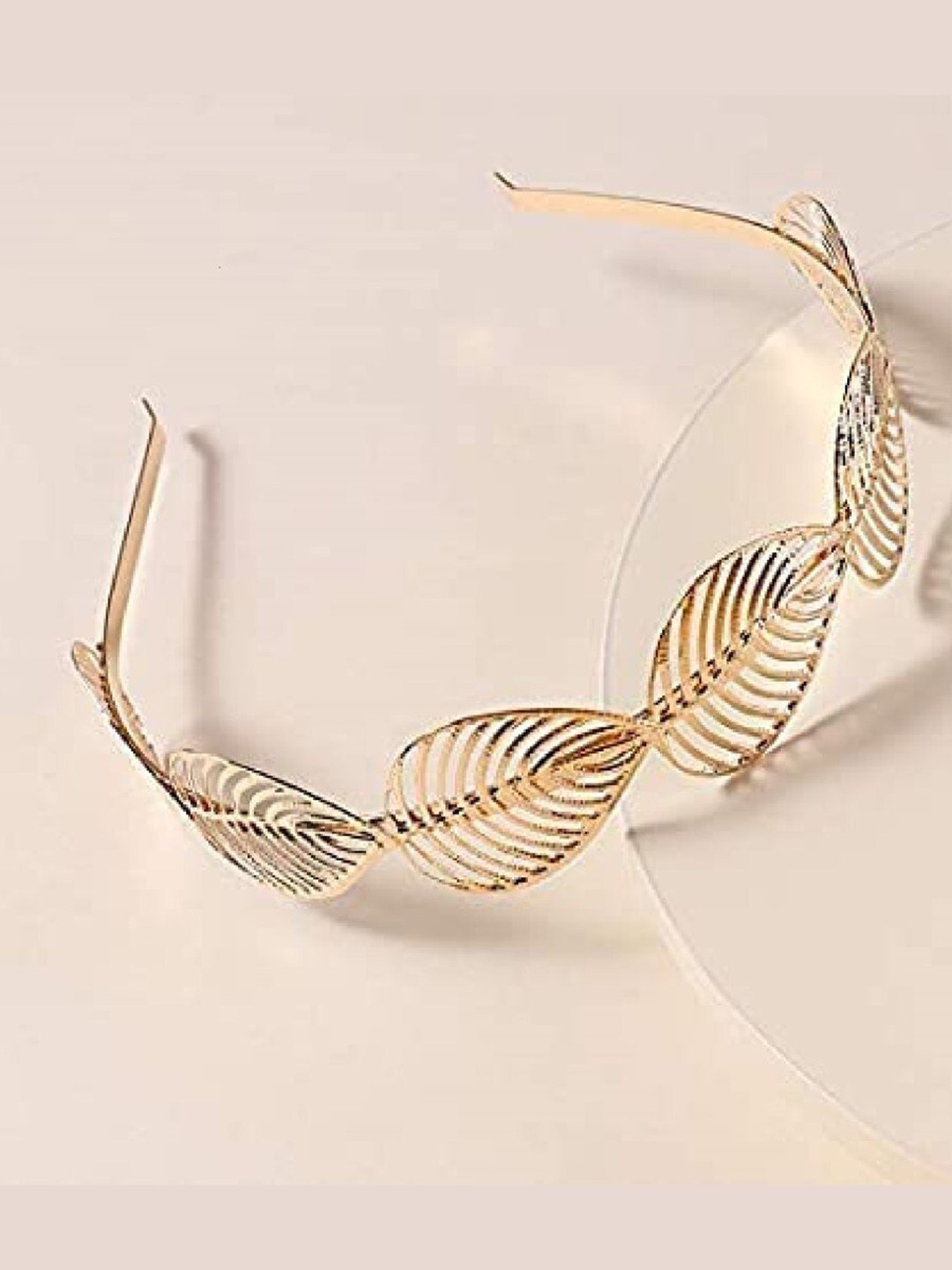 

EL REGALO Leaf-Design Hairband, Gold
