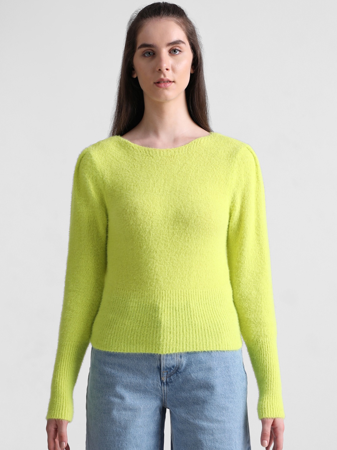 

ONLY Round Neck Pullover Sweater, Green