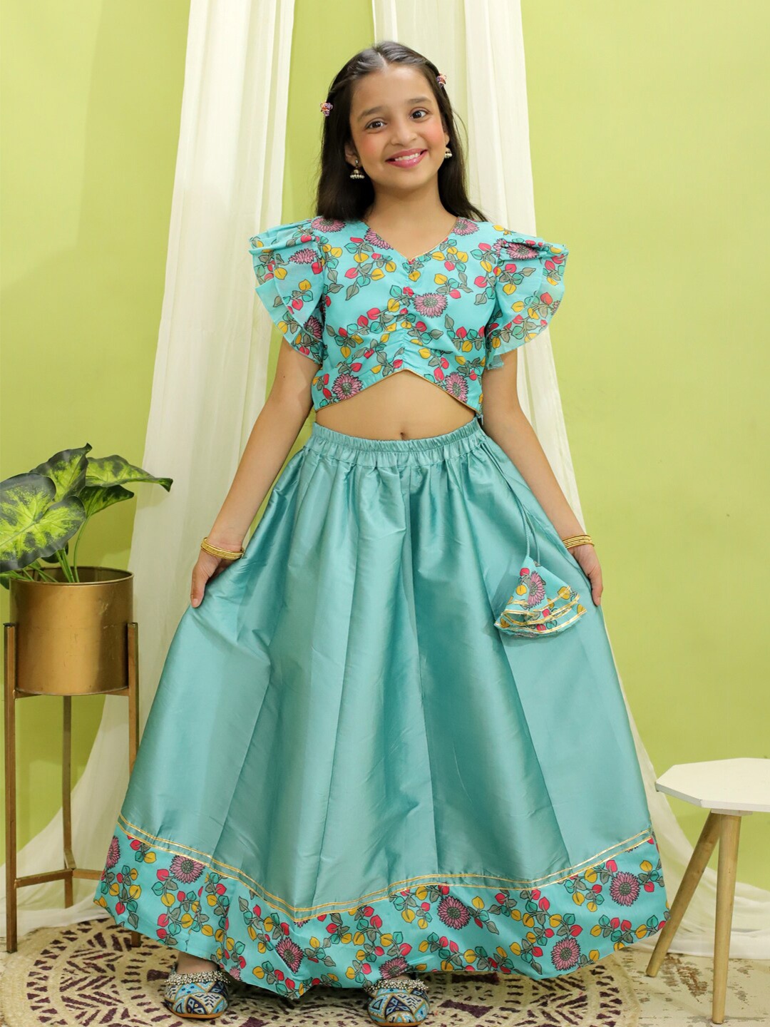 

BownBee Girls Ready to Wear Lehenga Choli, Blue