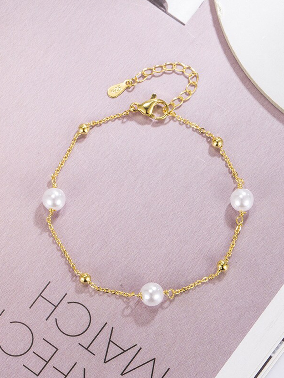 

MYKI Pearls Gold-Plated Charm Bracelet