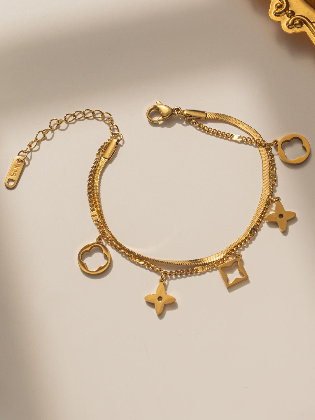 

MYKI Rose Gold-Plated Star Shapped Charm Bracelet