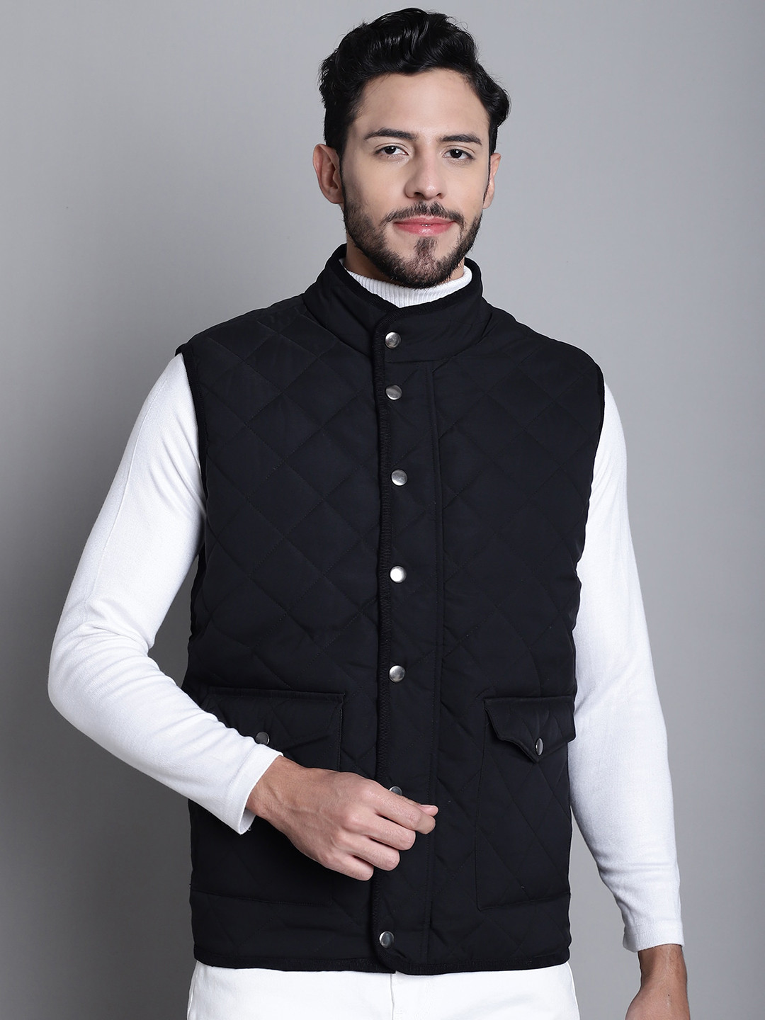 

Cantabil Lightweight Quilted Jacket, Black