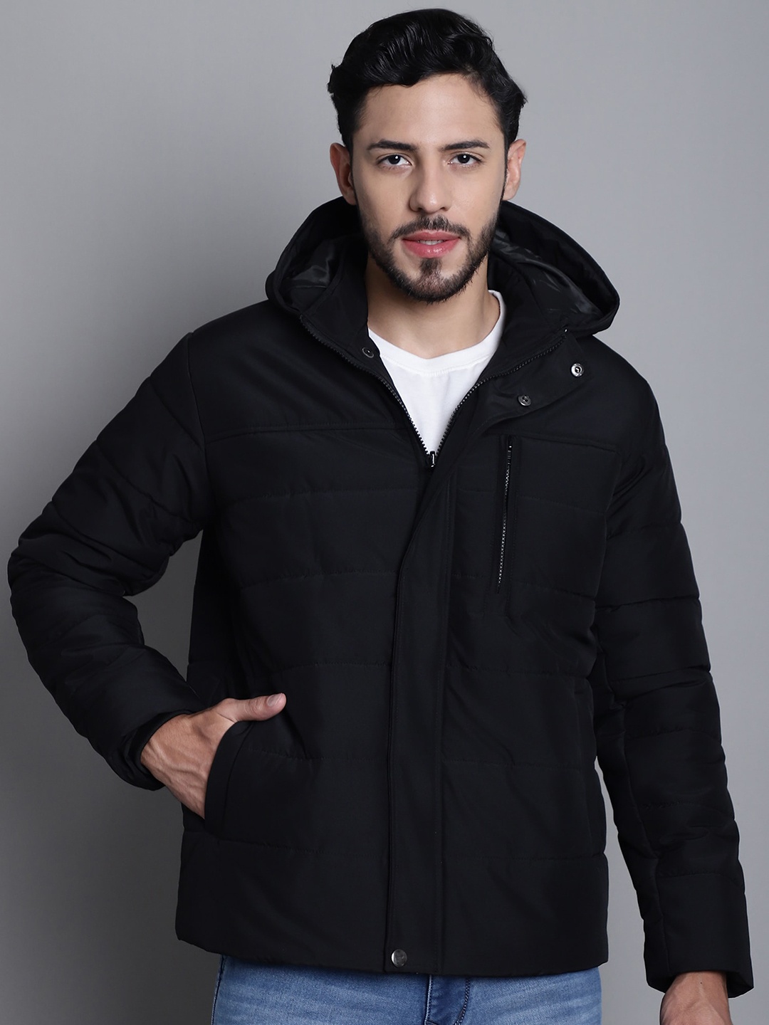 

Cantabil Hooded Lightweight Padded Jacket, Black