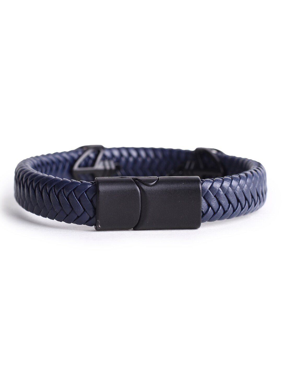 

Hashburys Men Leather Wraparound Bracelet, Navy blue