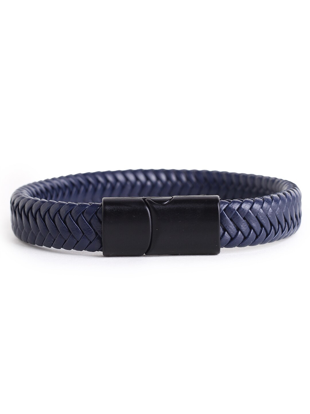 

Hashburys Men Leather Wraparound Bracelet, Navy blue