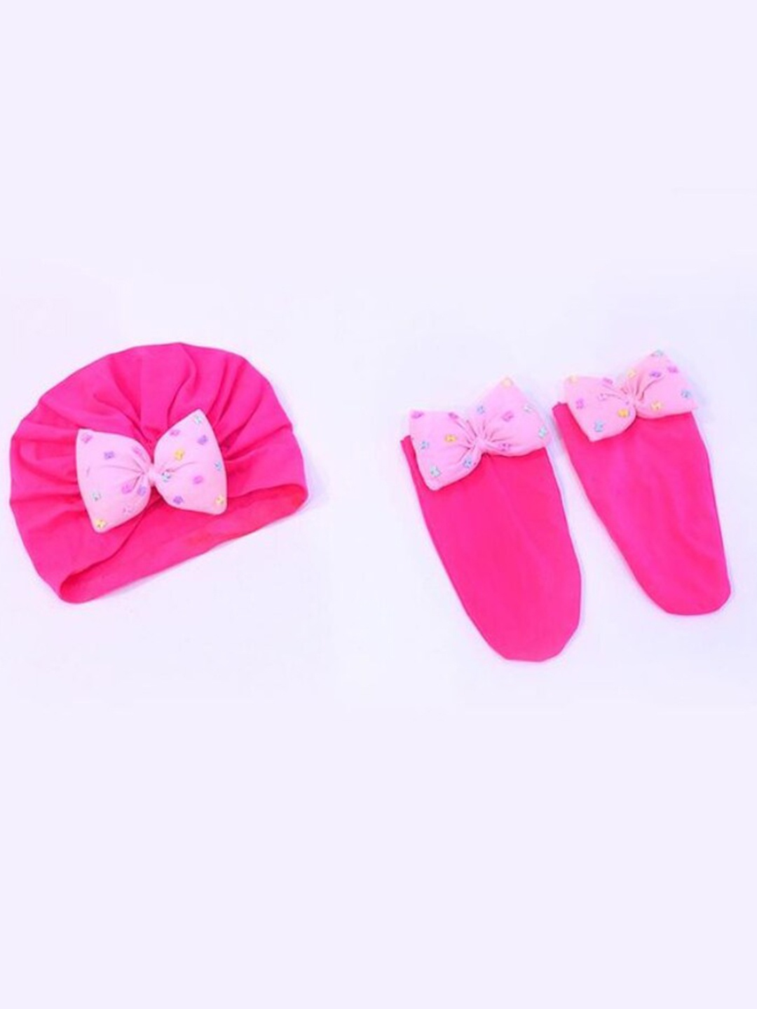 

TIPY TIPY TAP Kids Bow Detail Cotton Cap With Socks, Pink