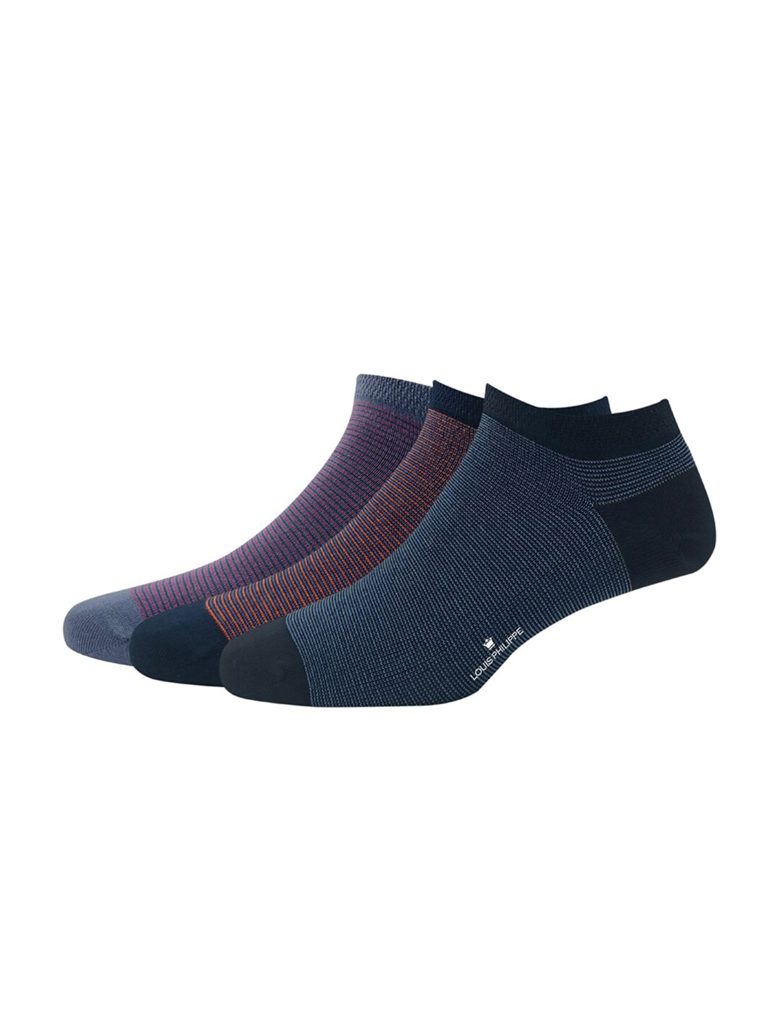 

Louis Philippe Men Pack Of 3 Patterned Ankle-length Socks, Black