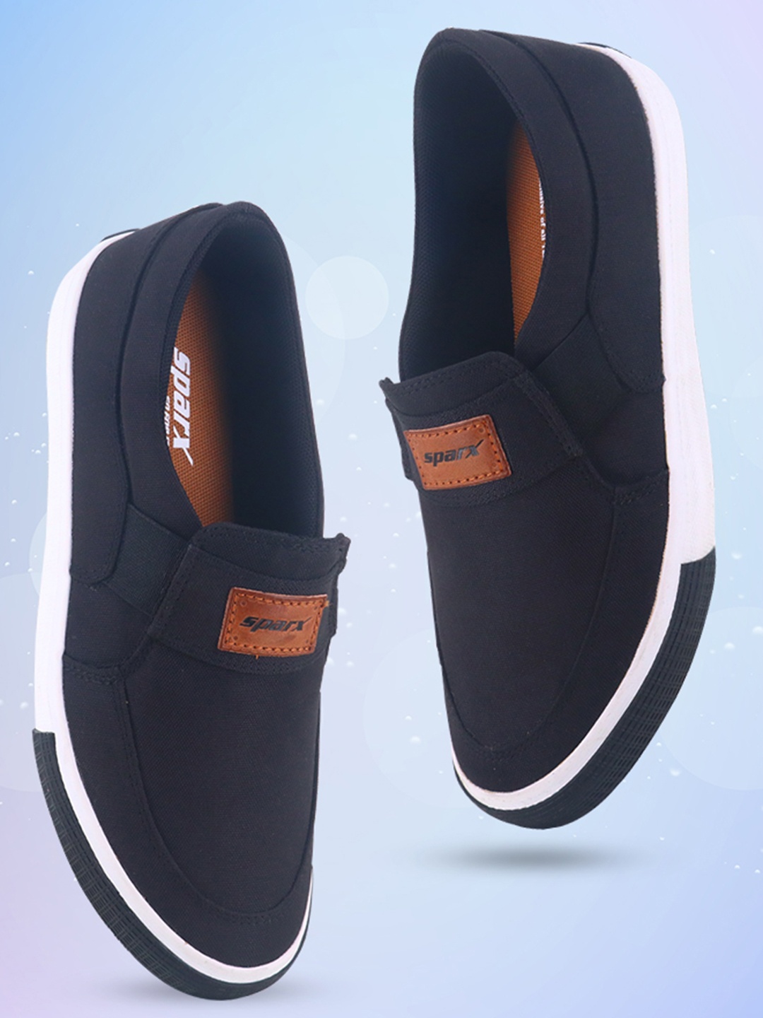 

Sparx Men Round Toe Slip-On Sneakers, Black