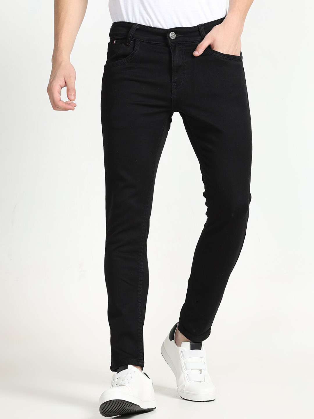 

Jean Cafe Men Jean Mid-Rise Cotton Jeans, Black