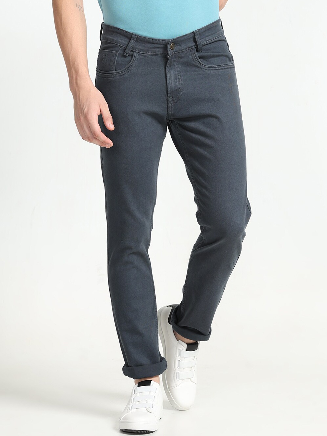 

Jean Cafe Men Jean Slim Fit Mid-Rise Pure Cotton Jeans, Blue
