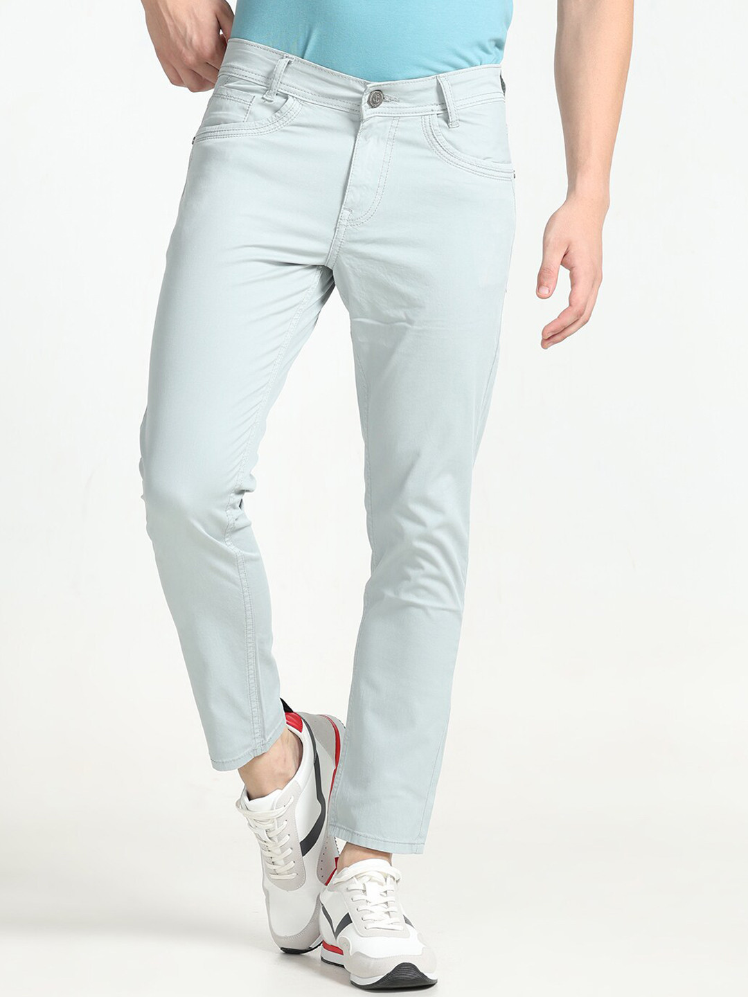 

Jean Cafe Men Cotton Jean Slim Fit Clean Look Jeans, Blue