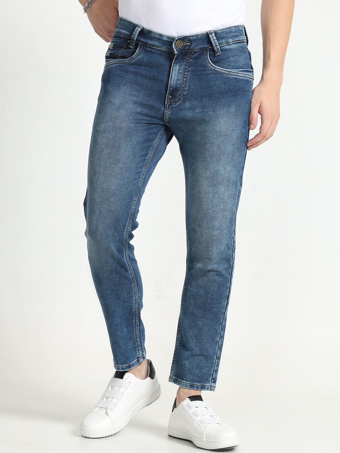 

Jean Cafe Men Jean Light Fade Cotton Jeans, Blue