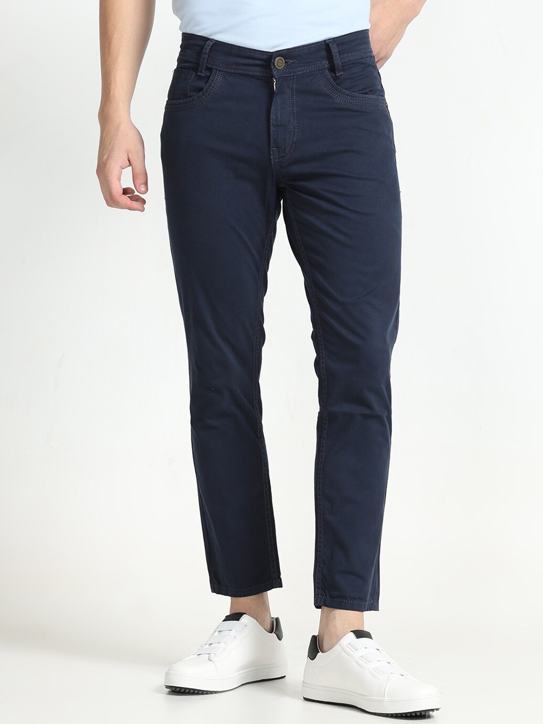 

Jean Cafe Men Cotton Jean Skinny Fit Clean Look Jeans, Navy blue
