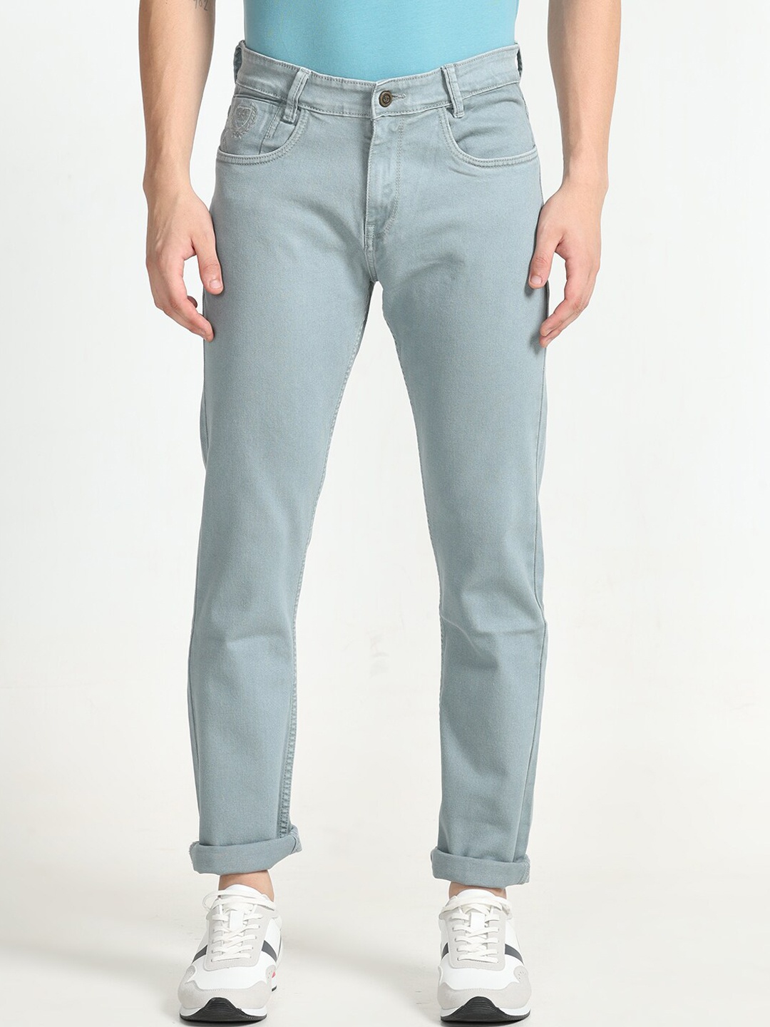 

Jean Cafe Men Jean Slim Mid-Rise Cotton Jeans, Grey