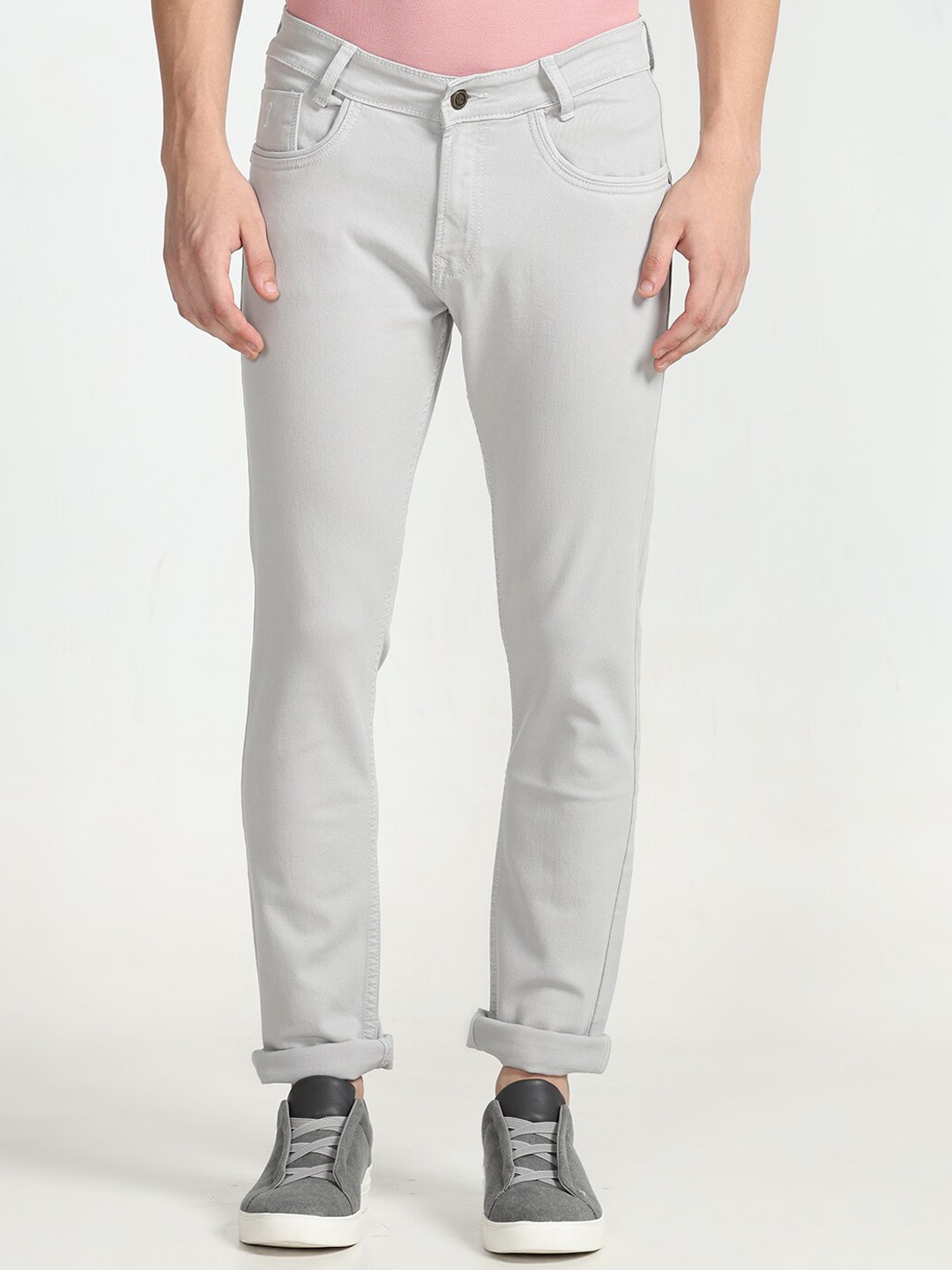 

Jean Cafe Men Jean Slim Fit Mid-Rise Cotton Jeans, Grey