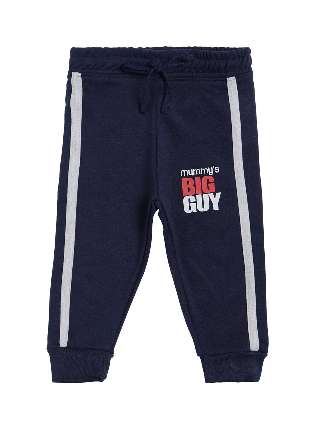 

Bodycare Kids Boys Typography Printed Mid Rise Cotton Joggers, Navy blue
