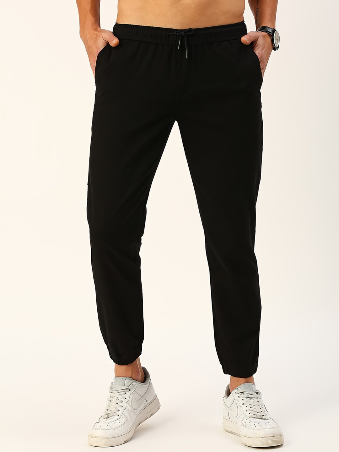 

Provogue Men Smart Slim Fit Joggers Trousers, Black