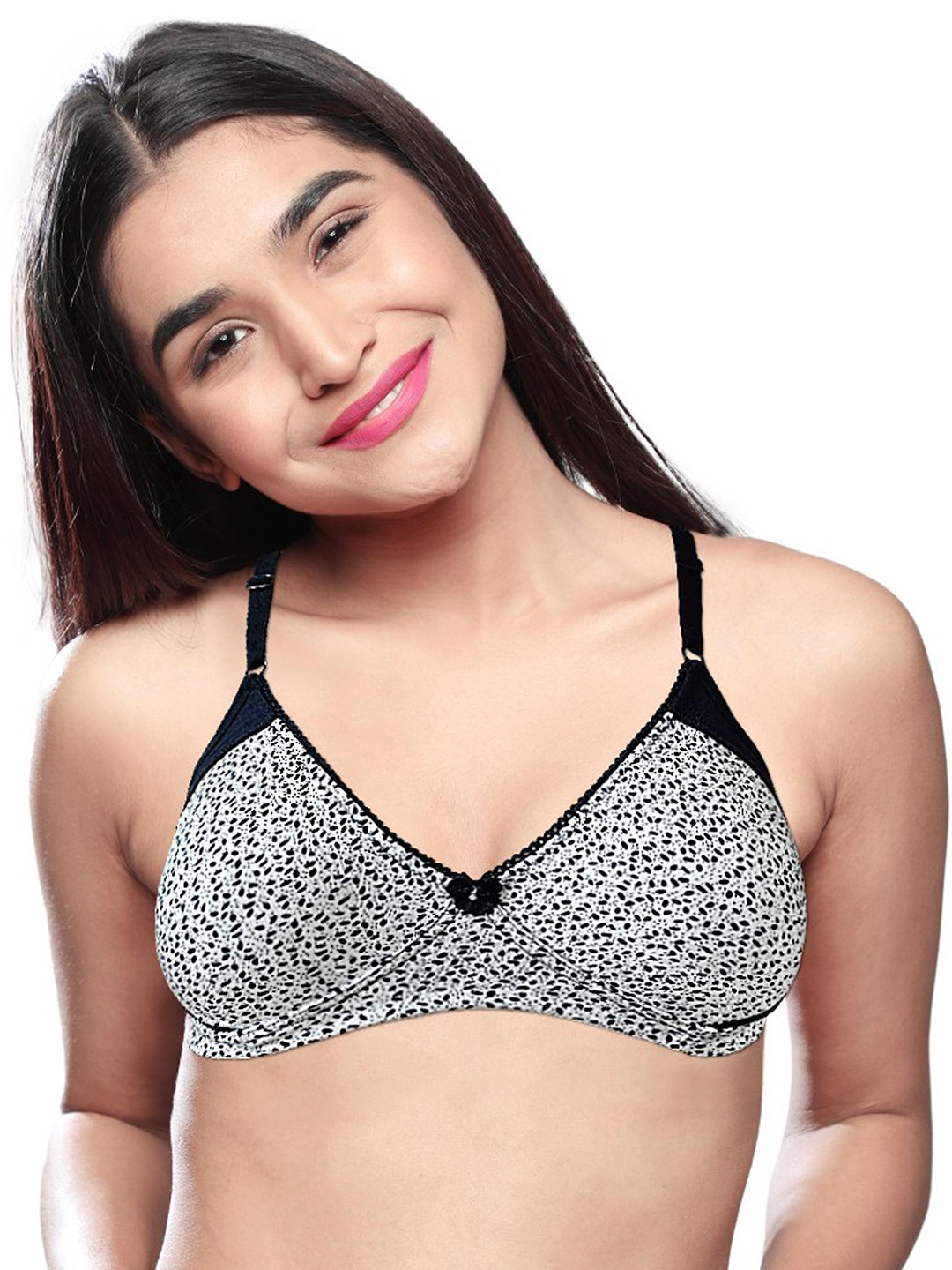 

Lovable Abstract Printed Full Coverage Cotton Bra, Navy blue