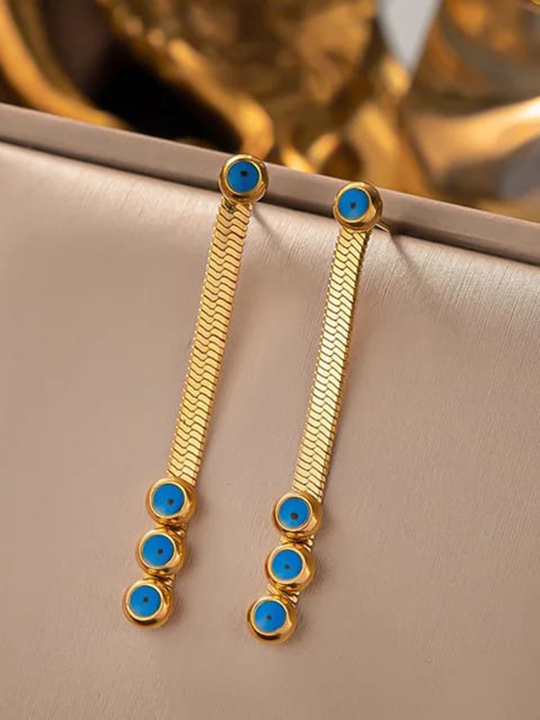 

VIEN Gold-Plated Contemporary Drop Earrings
