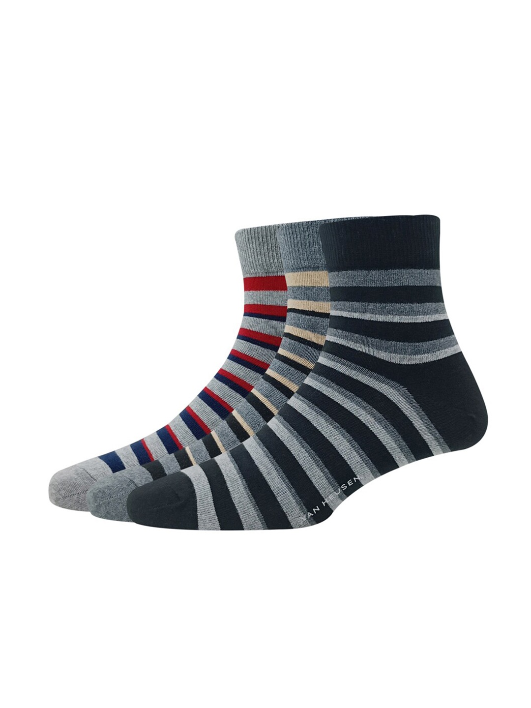 

Van Heusen Men Pack Of 3 Patterned Above Ankle Socks, Black