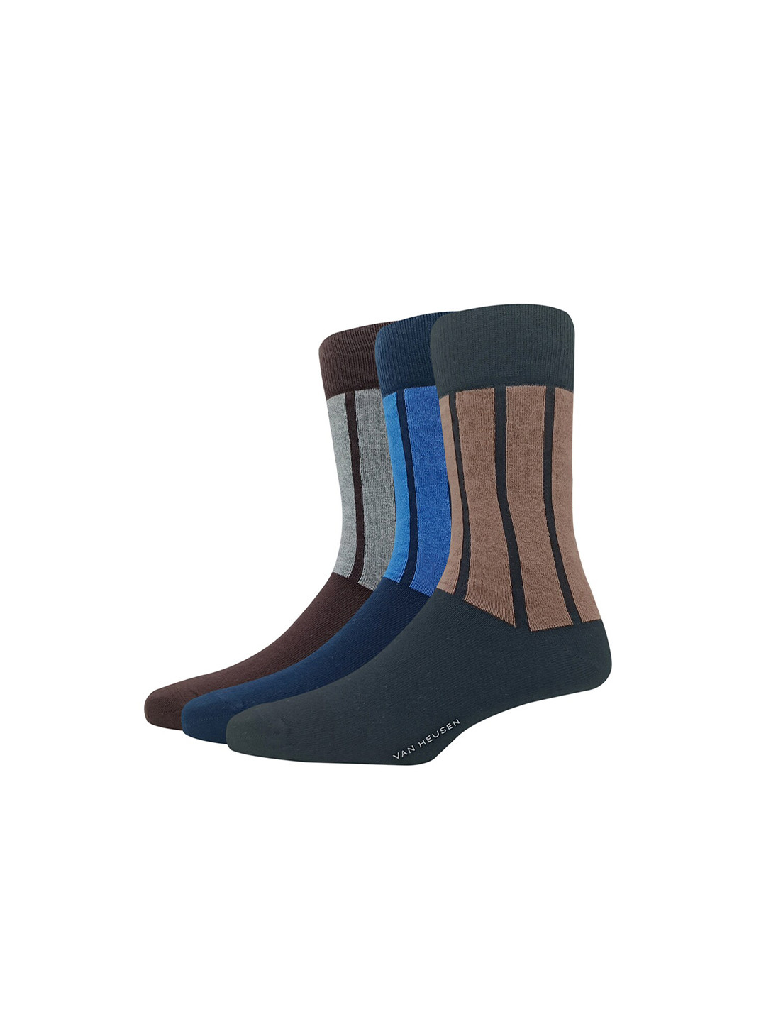 

Van Heusen Men Pack Of 3 Patterned Calf-length Socks, Black