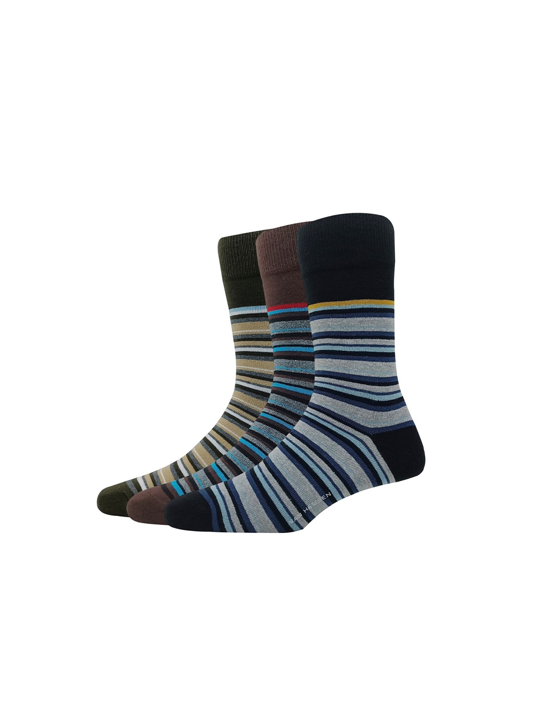 

Van Heusen Men Pack Of 3 Patterned Calf-Length Socks, Black