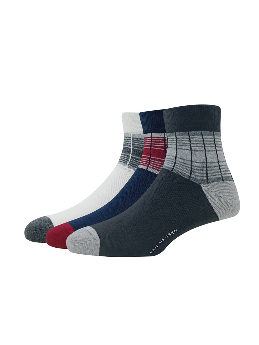 

Van Heusen Men Pack Of 3 Patterned Above Ankle-length Socks, Black