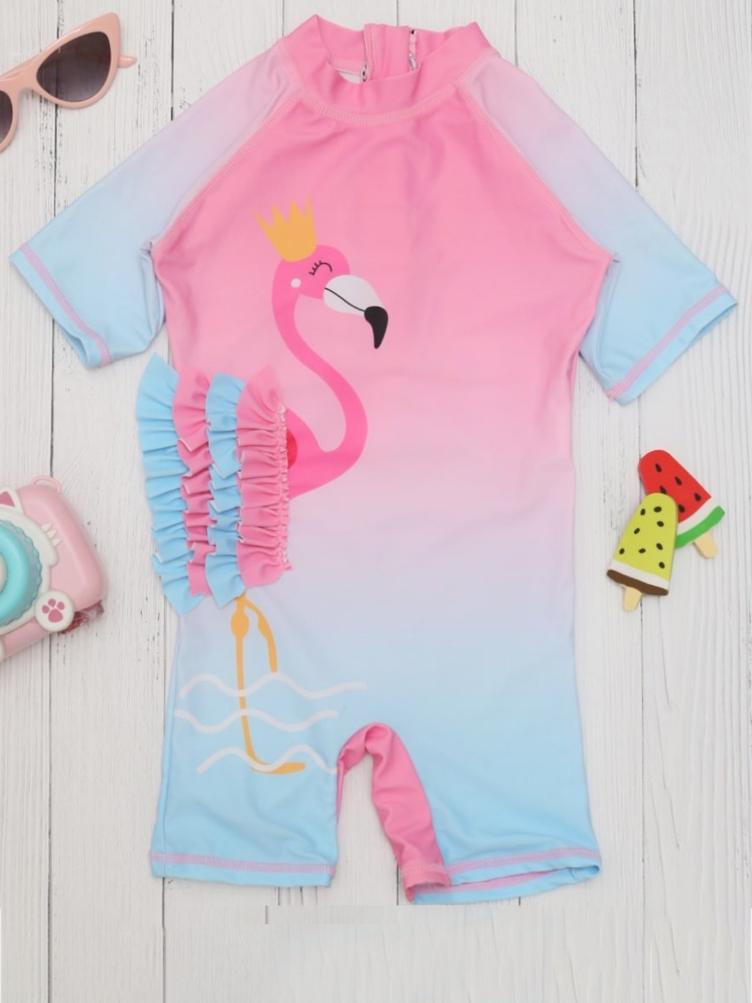 

Yellow Bee Girls Printed Legsuit, Pink