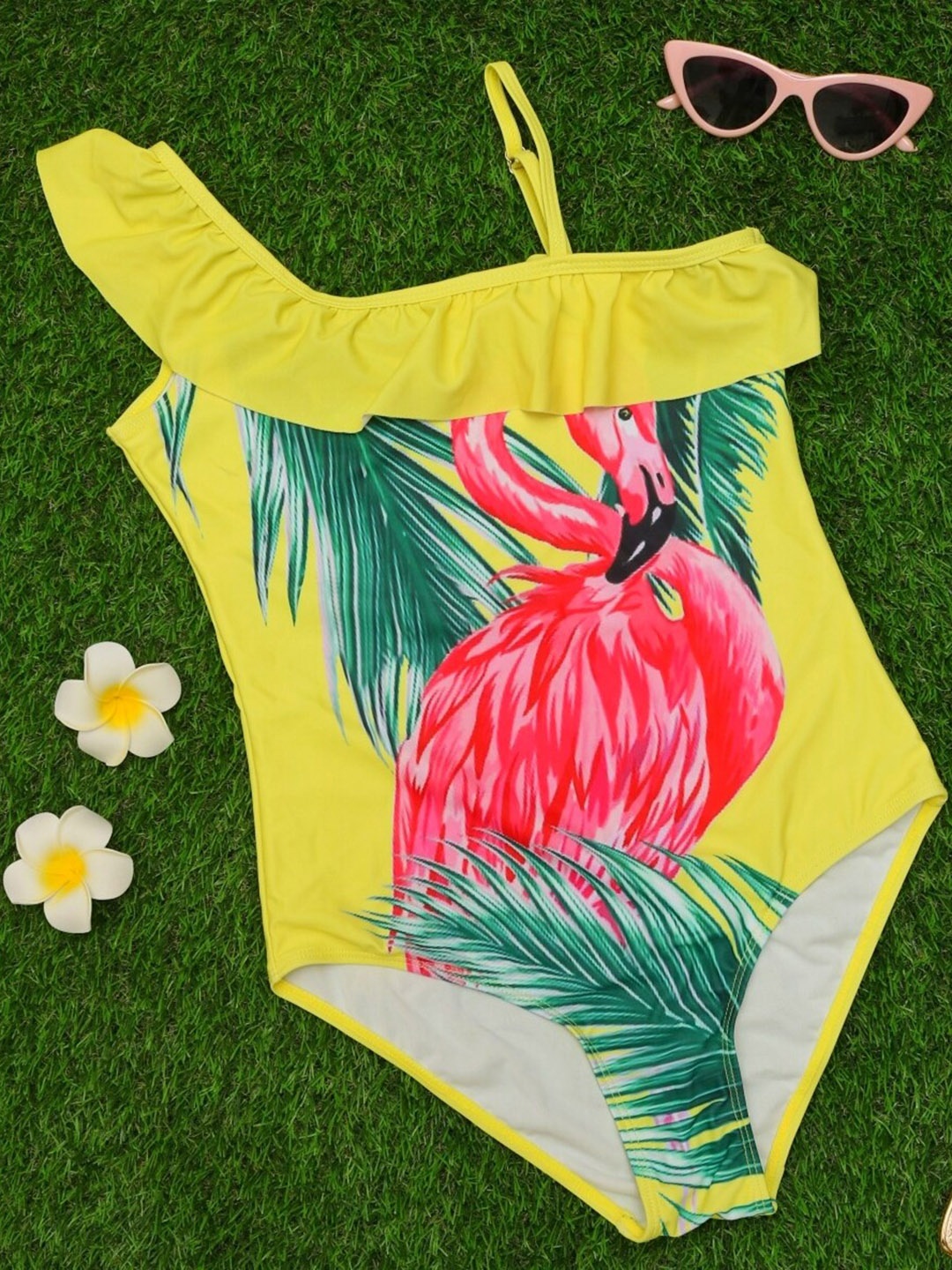 

Yellow Bee Girls Printed Bodysuit