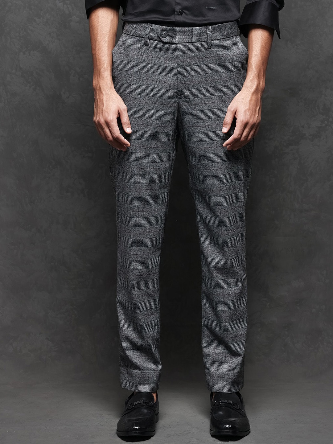 

RARE RABBIT Opal Regular Fit Mid-Rise Casual Trouser, Grey