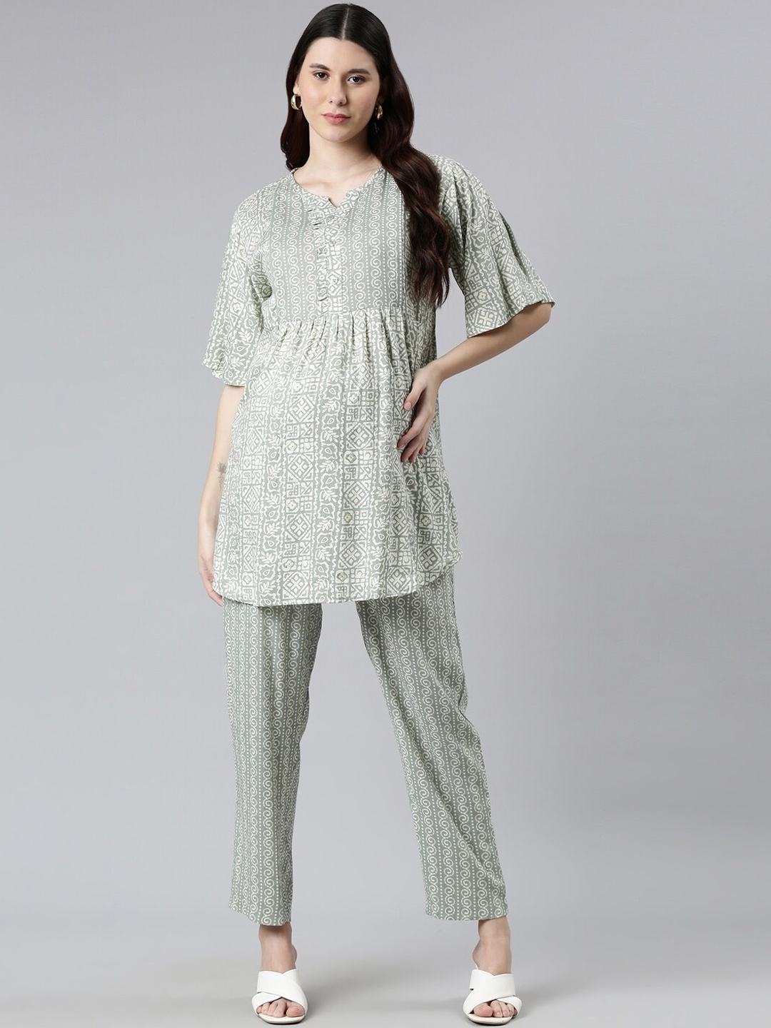 

GOLDSTROMS Printed Maternity Tunic & Trouser, Green