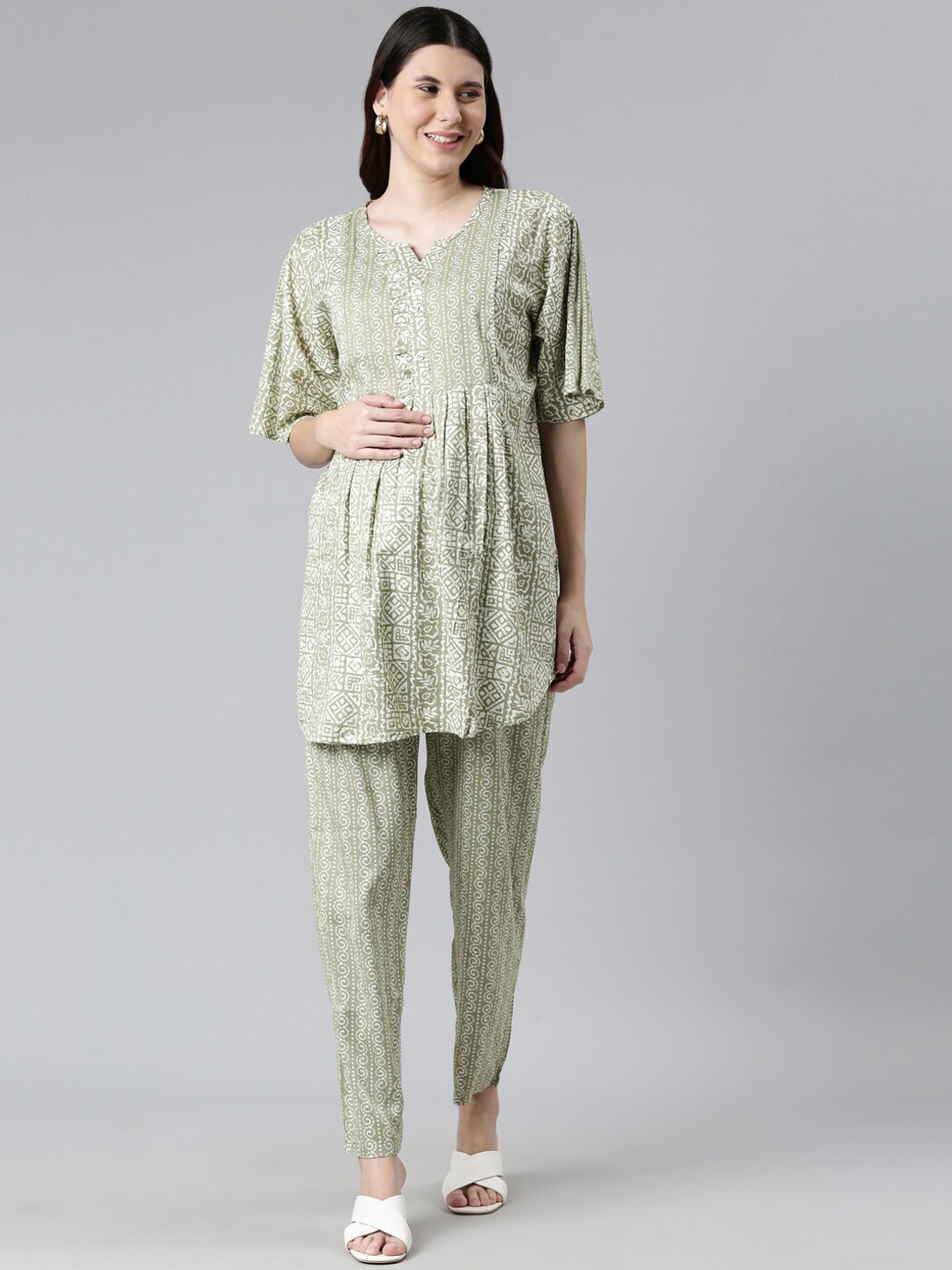 

GOLDSTROMS Printed Maternity Tunic & Trouser, Green