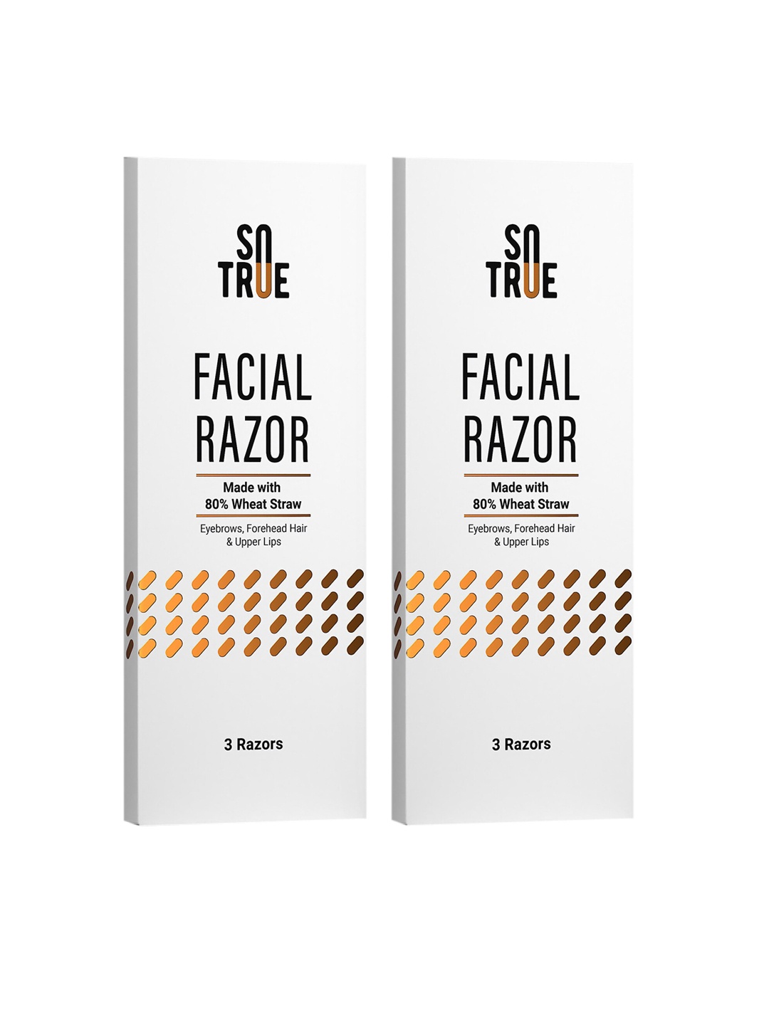 

SOTRUE Women Set of 2 Reusable Face Razor with Wheat Straw - 3 pieces each, Beige