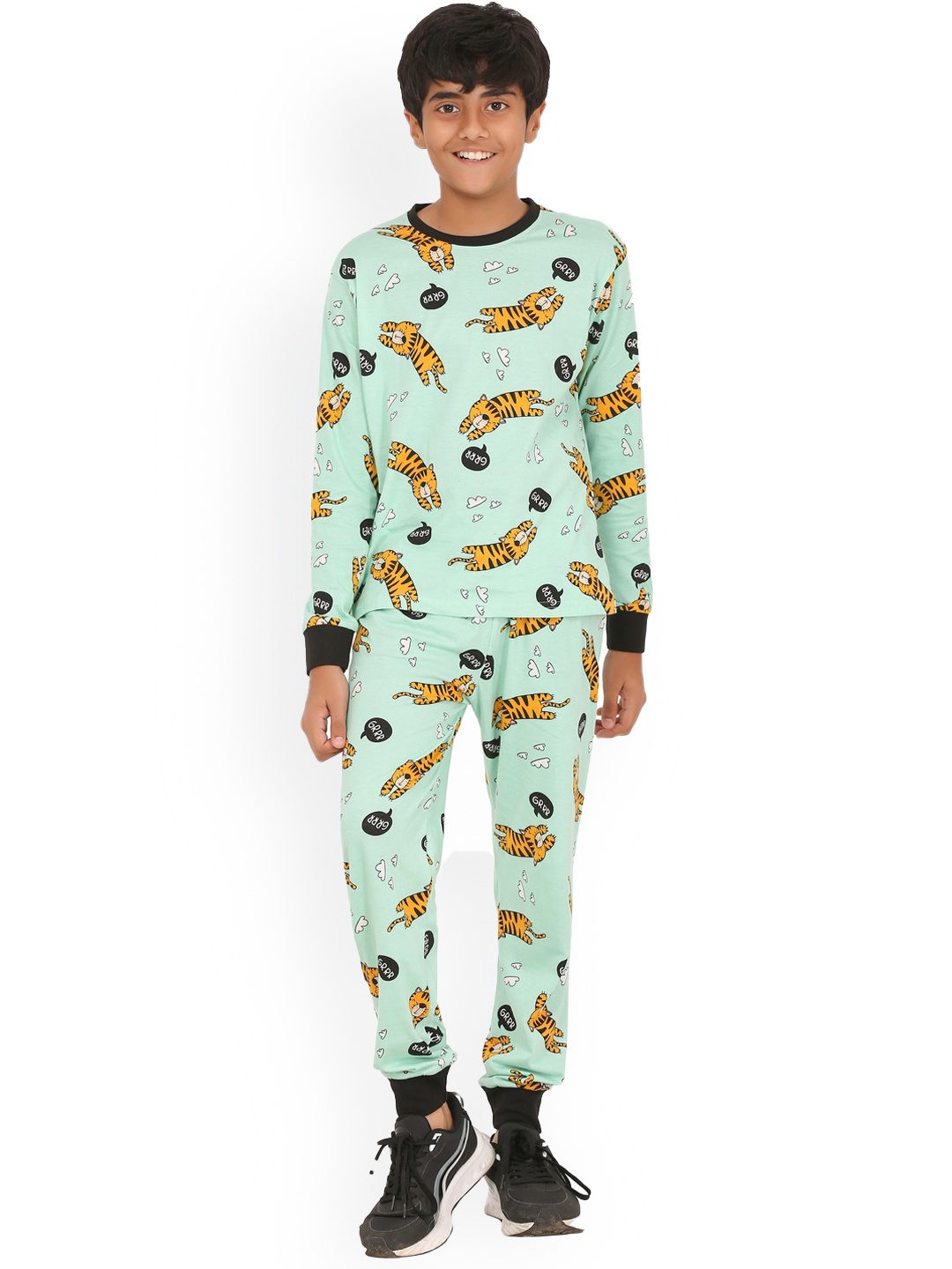 

Ninos Dreams Boys Conversational Printed Top And Pyjamas, Green