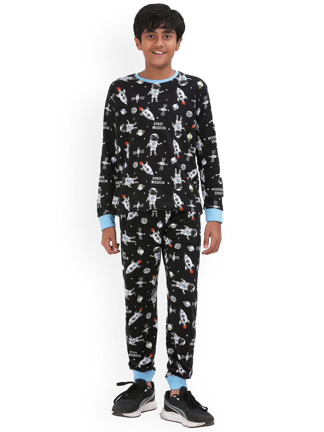 

Ninos Dreams Boys Conversational Printed Top And Pyjamas, Black