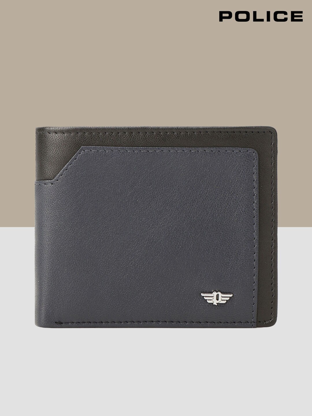 

Police Men Leather Two Fold Wallet, Blue