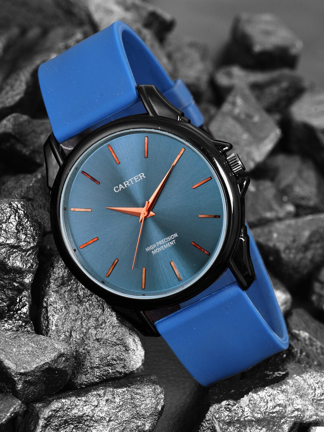 

Sandy D Carter Men Brass Embellished Dial Straped Analogue Watch Sandy D Carter-98-BL, Blue