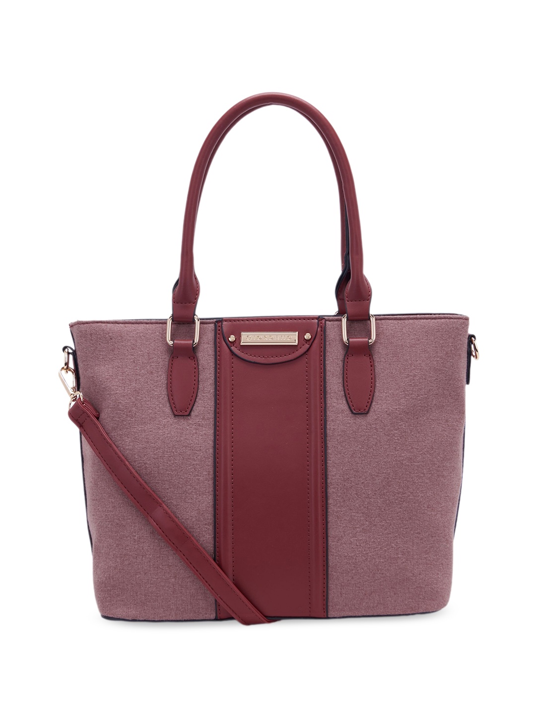 

GIORDANO Textured PU Structured Shoulder Bag, Maroon