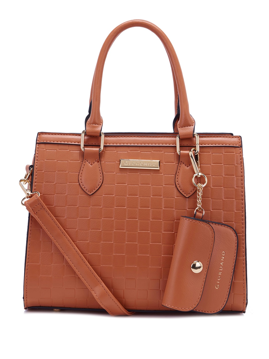 

GIORDANO Textured PU Structured Shoulder Bag, Tan