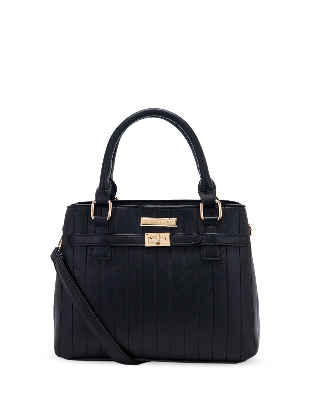 

GIORDANO Textured Structured Satchel Bag, Black