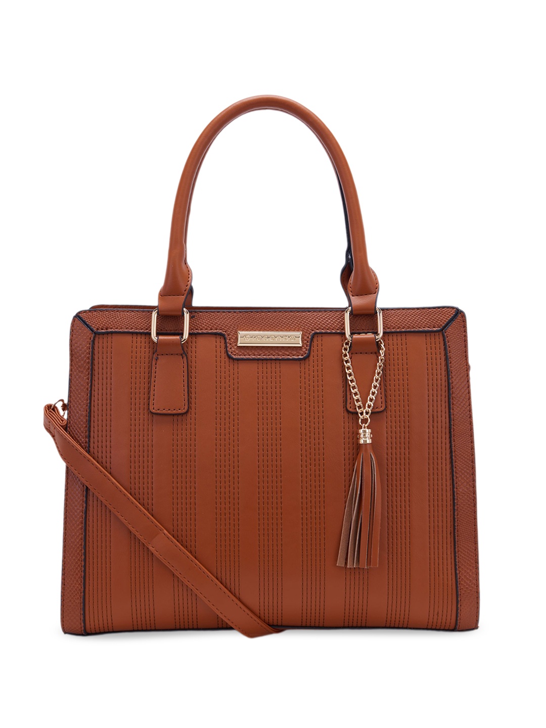 

GIORDANO Textured Structured Handheld Bag, Brown