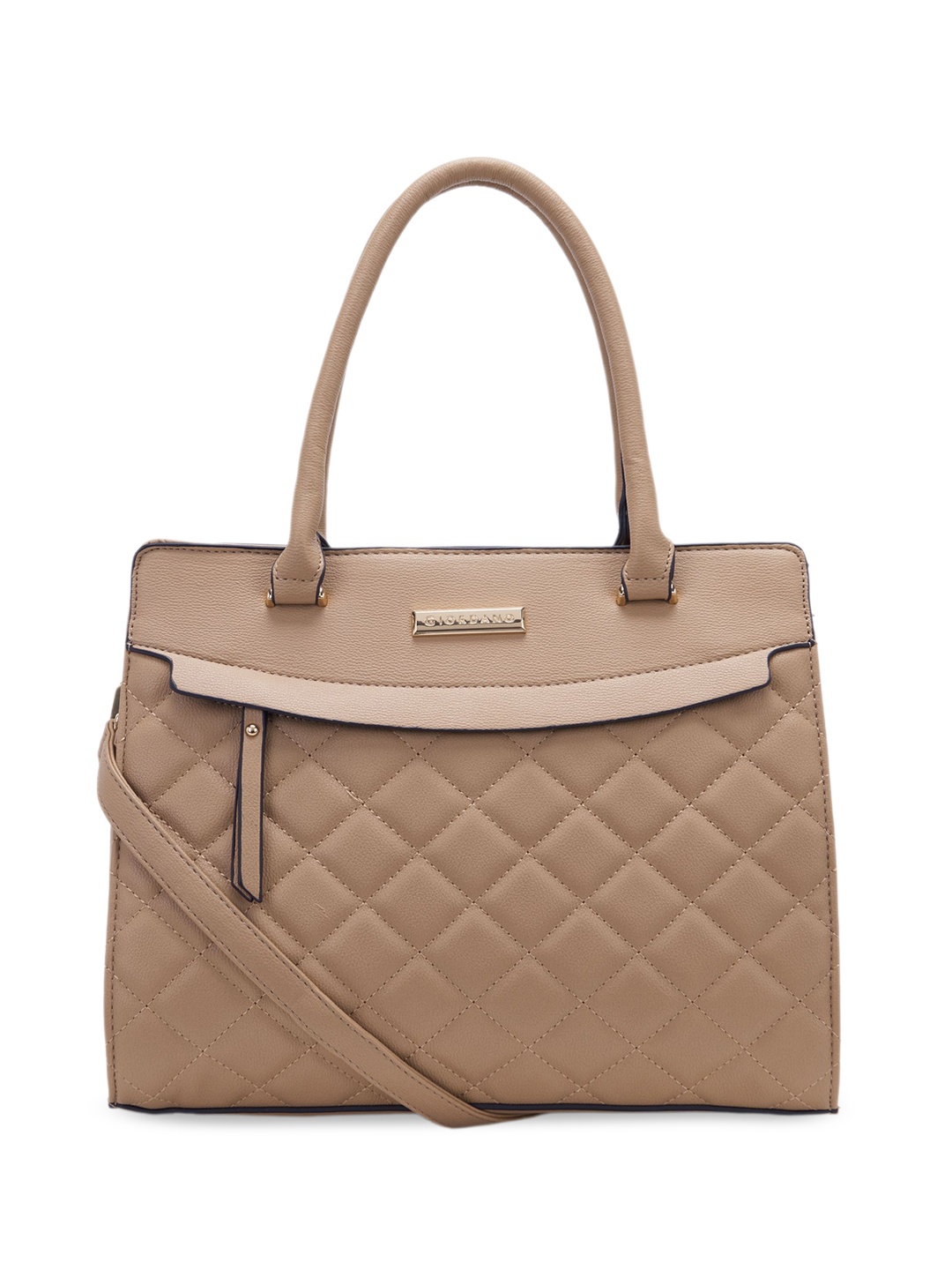 

GIORDANO Textured Structured Handheld Bag, Tan